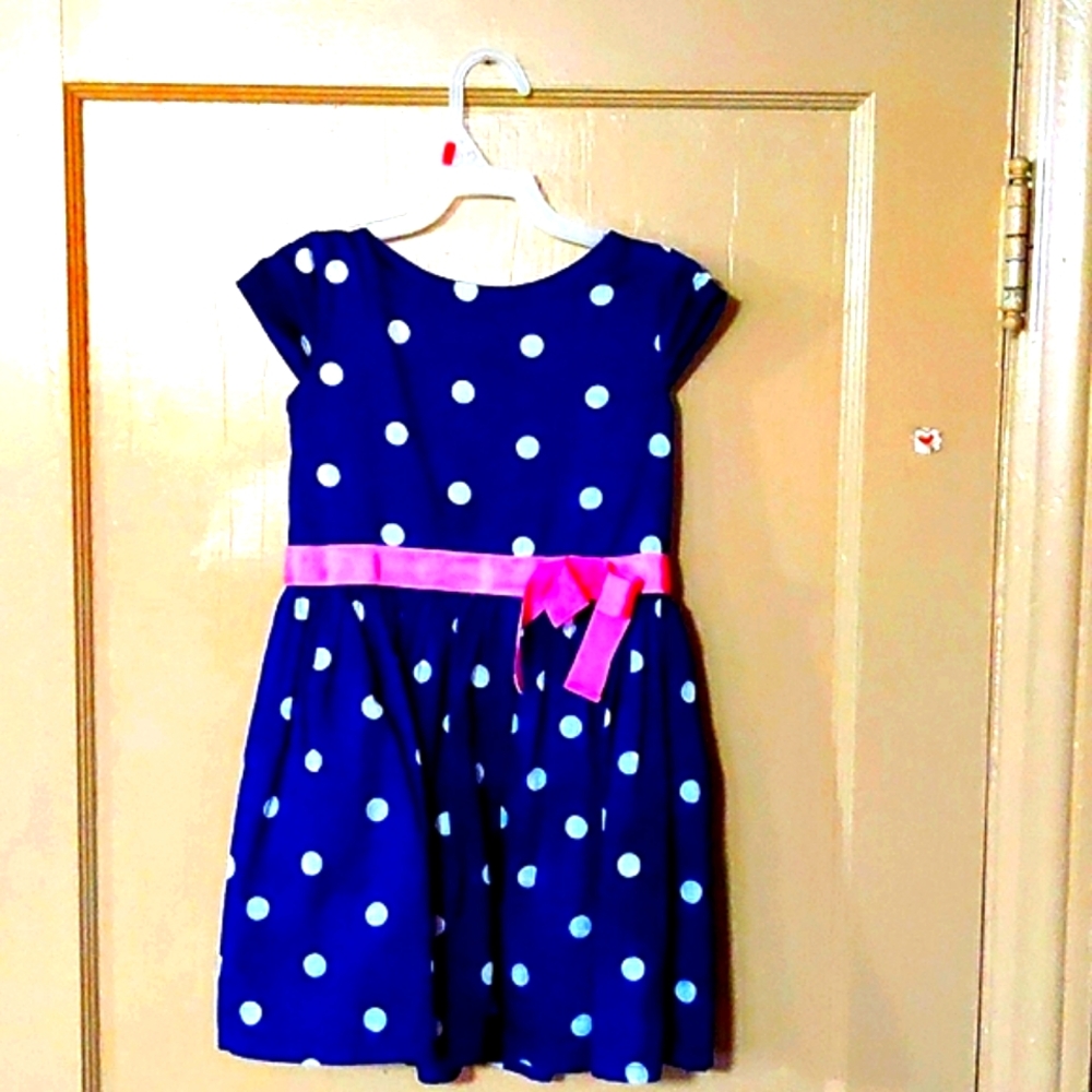 Carter's Girls Navy Blue Polka Dot dress